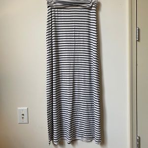 J. Crew Navy and White Striped Maxi Skirt
